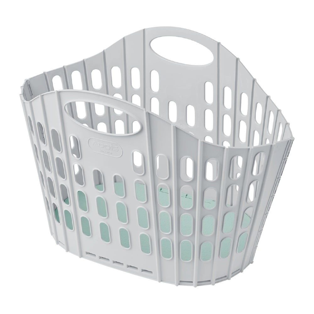 Sivo-zelený skladací kôš na bielizeň Addis Flat Folding Laundry Basket