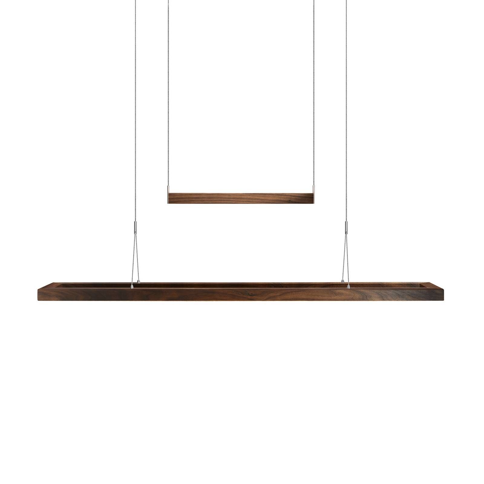 HerzBlut Amalia LED svietidlo, olejovaný orech, Obývacia izba / jedáleň, drevo, nikel, akryl, 68W, P: 122 cm, L: 19.5 cm, K: 3.5cm