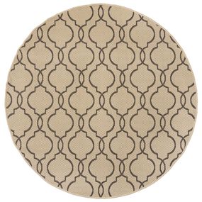 Flair Rugs koberce Kusový koberec Florence Alfresco Milan Beige/Black kruh - 160x160 (priemer) kruh cm