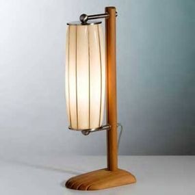 Siru Ručne vyrobená stolná lampa TOTEM, Obývacia izba / jedáleň, drevo, sklo, ušľachtilá oceľ, E14, 60W, L: 13 cm, K: 51cm