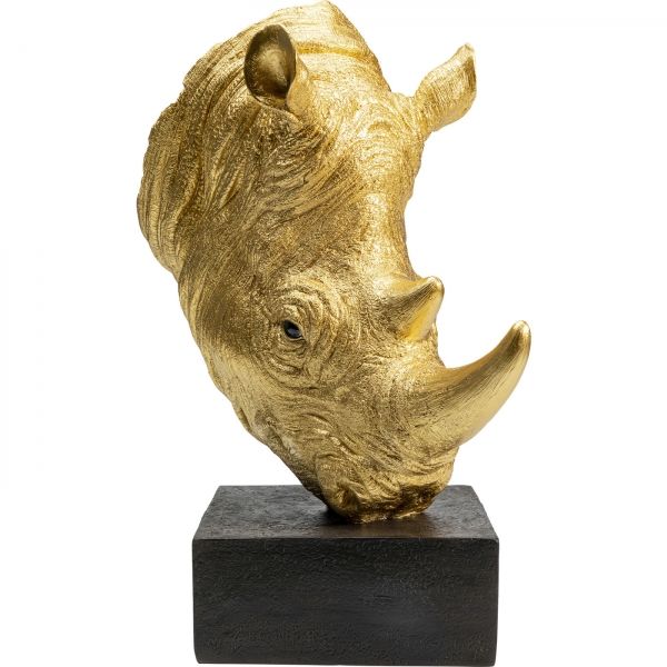 KARE Design Soška Nosorožec - zlatý, 36cm