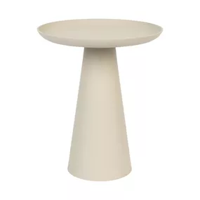 Béžový hliníkový odkladací stolík White Label Ringar, ø 34,5 cm