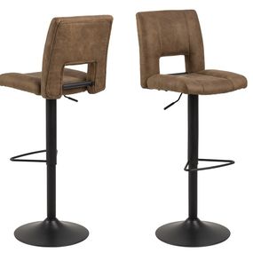 Dizajnová barová stolička Almonzo, svetlohnedá / čierna