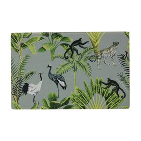 Šedá rohožka s motívom džungle Jungle grey - 75 * 50 * 1cm