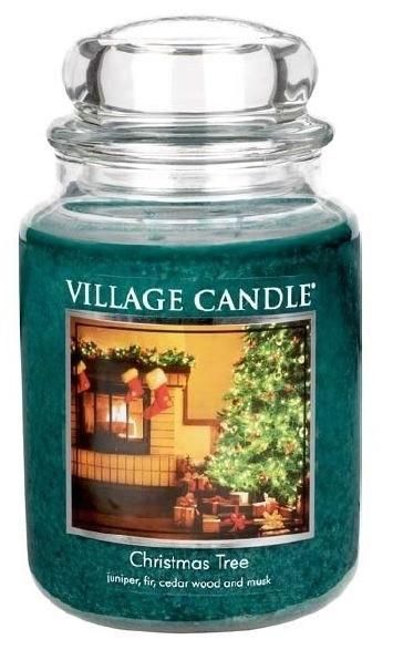 VILLAGE CANDLE Sviečka v skle Christmas Tree 602g