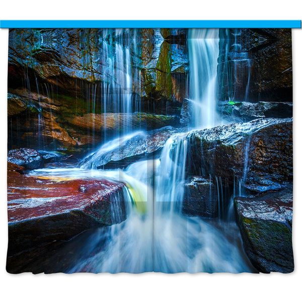 FCS XXL 7400 AG Design textilný foto záves delený obrazový Waterfall Big - Vodopád FCSXXL 7400, veľkosť 280 x 245 cm