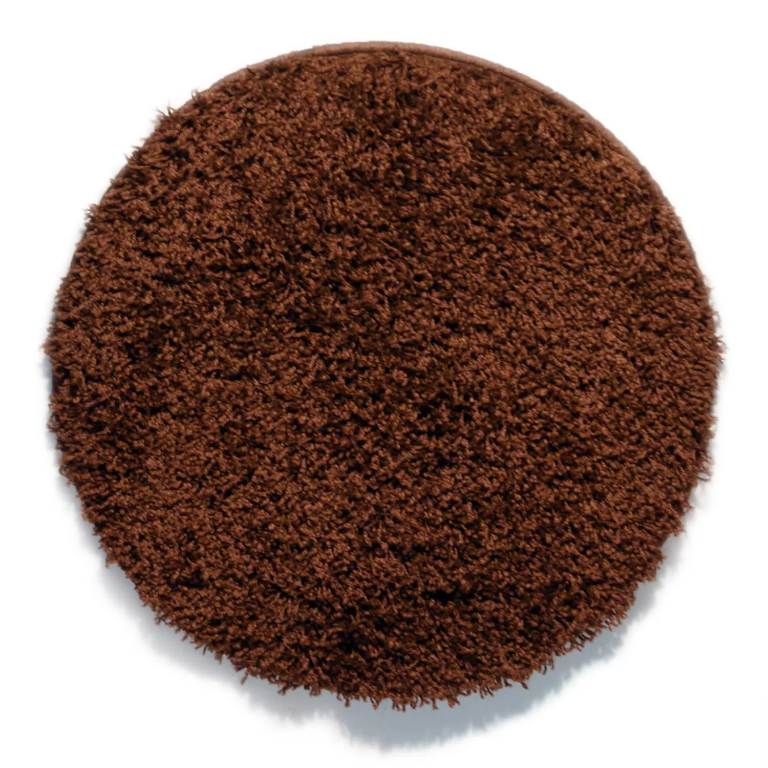 DomTextilu Chlpatý okrúhly koberec s dlhým vlasom hnedej farby 44997-209669