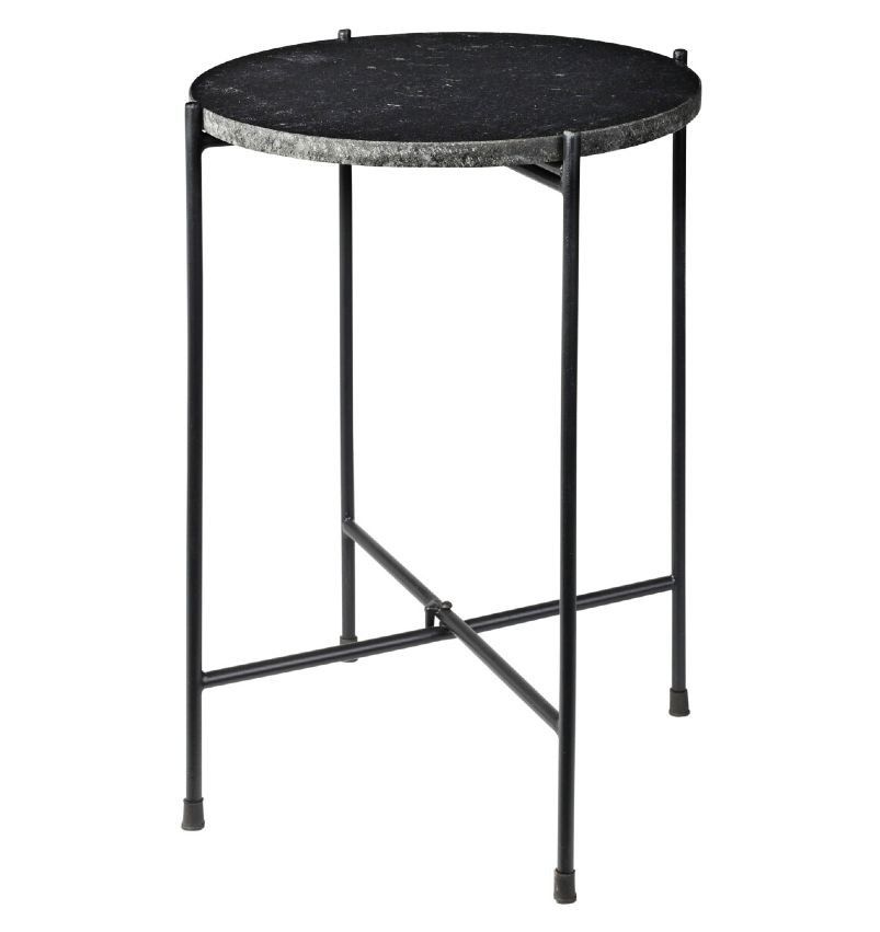HOMESTYLING Odkládací stolek mramorový černý 35x46 cm KO-A71100010