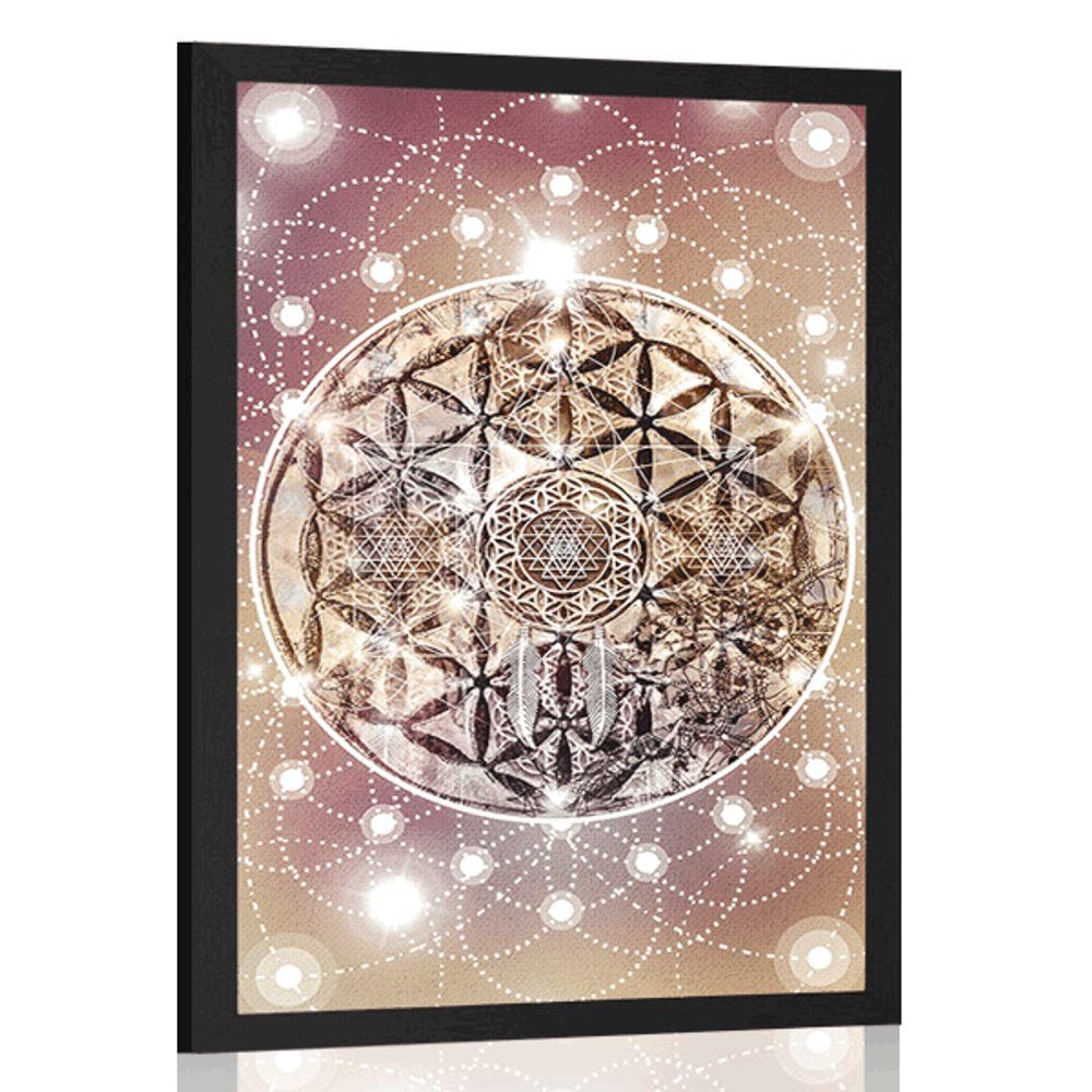 Plagát očarujúca Mandala - 30x45 black