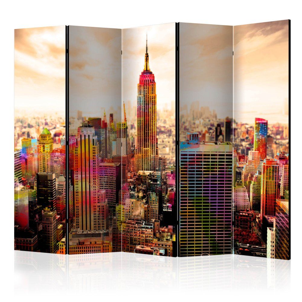 Paraván Colors of New York City III Dekorhome 225x172 cm (5-dielny)