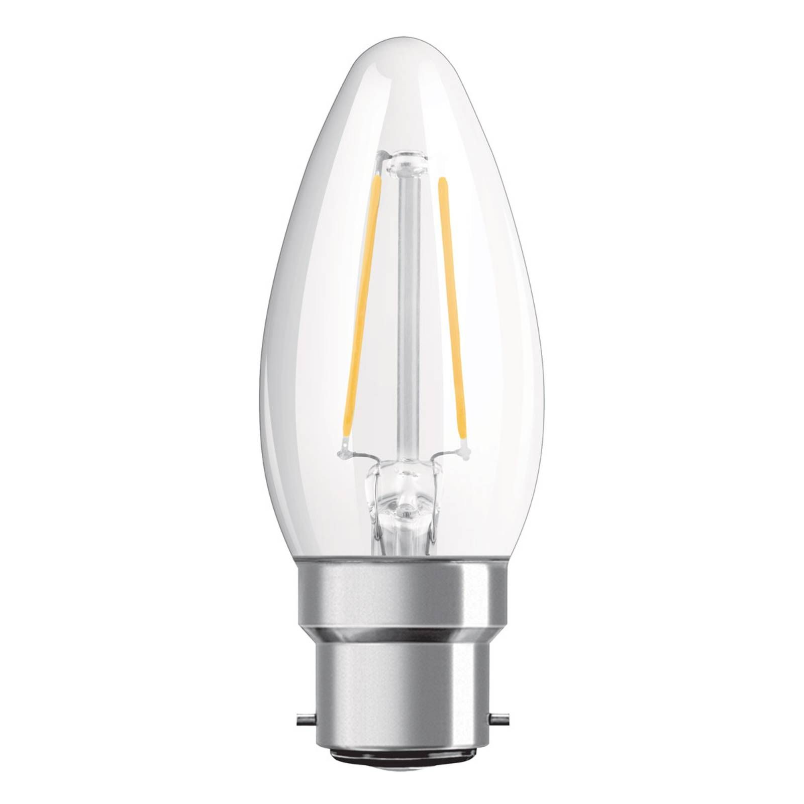 OSRAM LED sviečka B22d Classic B 2, 5 W číra, B22, 2.5W, Energialuokka: F, P: 9.1 cm