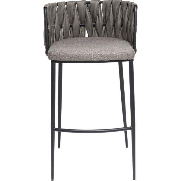 KARE Design Šedá polstrovaná barová židle Cheerio
