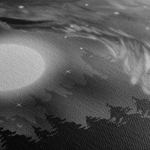 Obraz vlčí mesiac v čiernobielom prevedení - 120x80