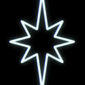 DecoLED LED světelný motiv hvězda, ledově bílá, 80x50cm EFD09S1