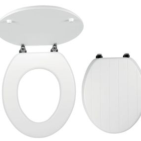 Novaservis WC/PROVENCE WC sedátko, MDF biela, pánty kov-chróm