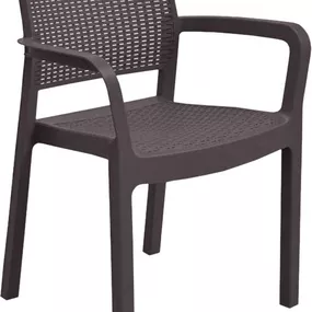 Záhradná plastová stolička SAMANNA - hnedá