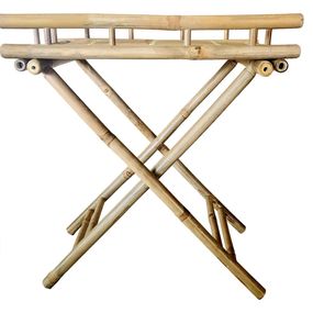 Prírodný bambusový skladací odkladací stolík Table Bamboo - 63*43*76cm