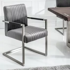 LuxD 21544 Konzolová stolička Boss, sivý zamat