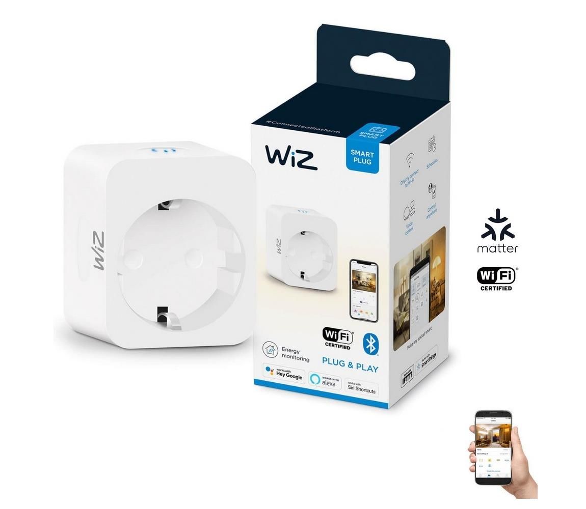 WiZ - Inteligentná zásuvka F 2300W + powermeter Wi-Fi