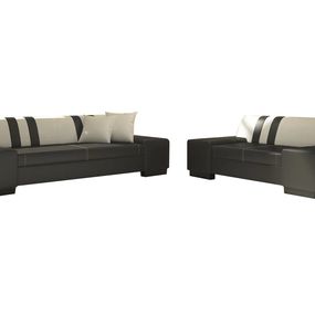 Rozkladacia sedacia súprava Pinero 2+3 - čierna (Soft 11) / biela (Soft 17)
