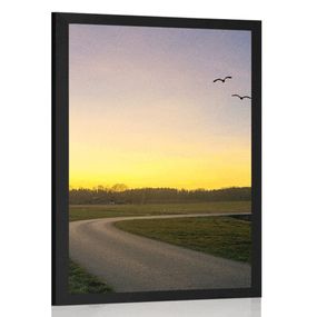 Plagát očarujúci západ slnka - 30x45 black