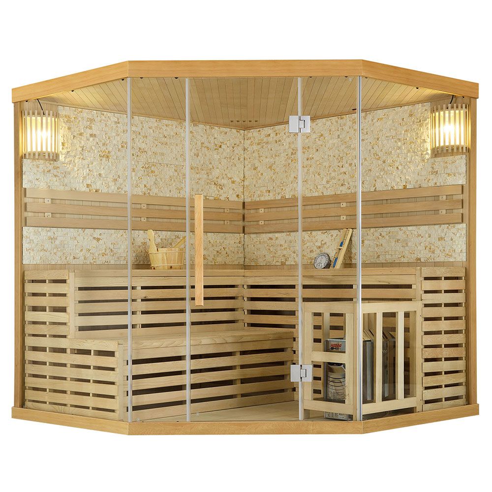 M-SPA - Suchá sauna pre 5 osôb s pieckou STONE 200 x 200 x 200 cm