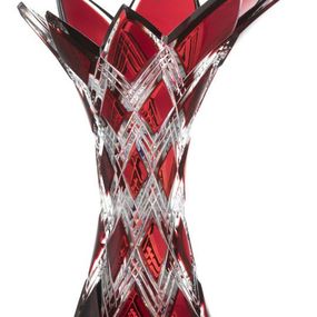 Krištáľová váza Harlequin, farba rubínová, výška 270 mm