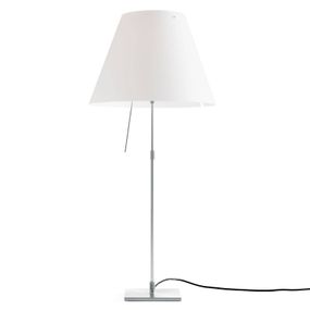Luceplan Costanza stolová lampa D13i hliník/biela, Obývacia izba / jedáleň, hliník, polykarbonát, E27, 140W, K: 110cm