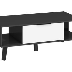 Konferenčný stolík Sven SVN-05 (čierna + biely lesk)