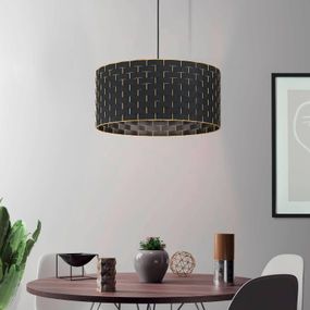 EGLO Závesná lampa Marasales z textilu, Ø 55 cm, Obývacia izba / jedáleň, textil, oceľ, E27, 40W