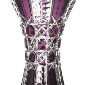 Krištáľová váza Octagon, farba fialová, výška 155 mm