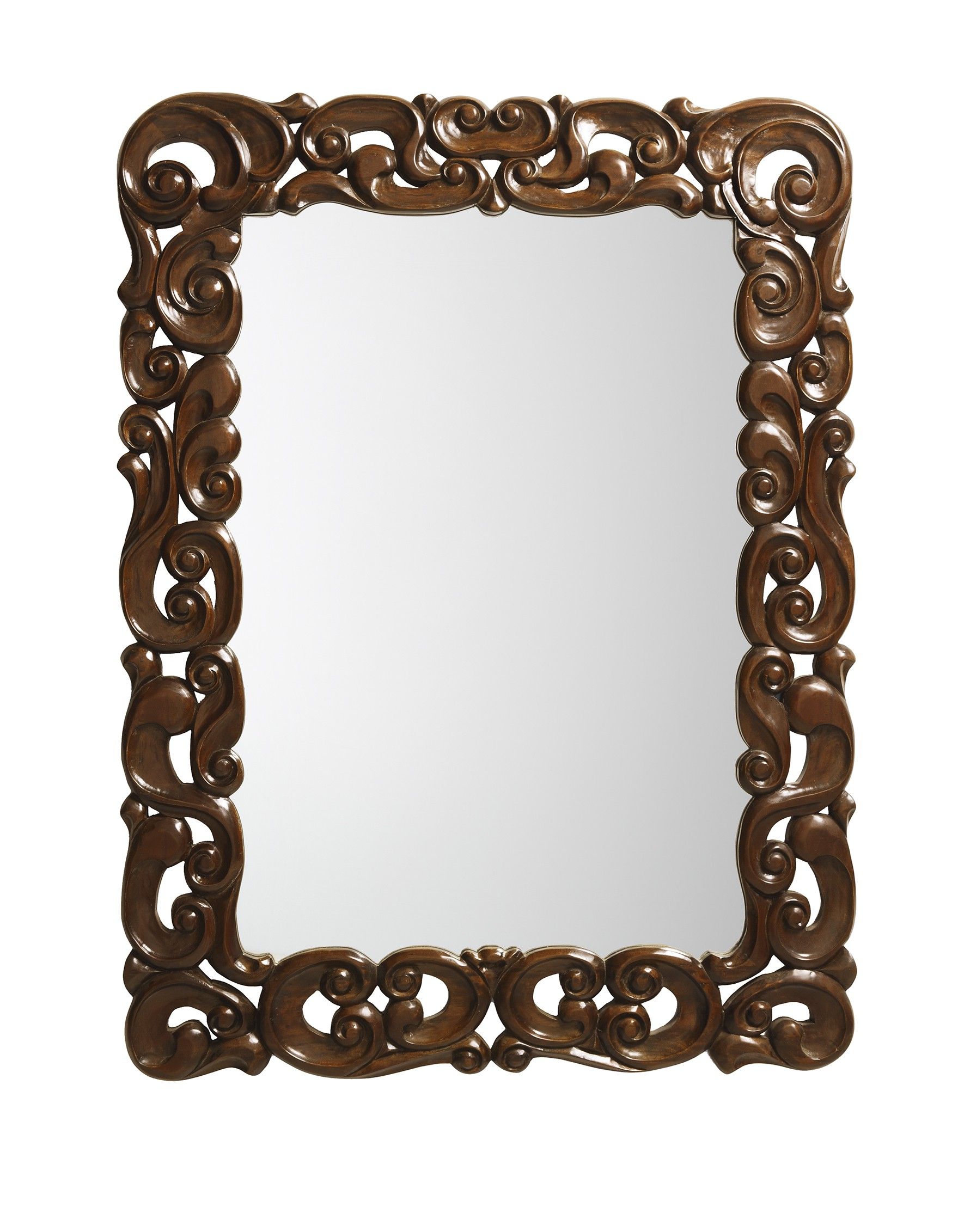 Estila Rustikálne luxusné nástenné zrkadlo M-VINTAGE s rámom z masívneho dreva tmavohnedej farby 120cm