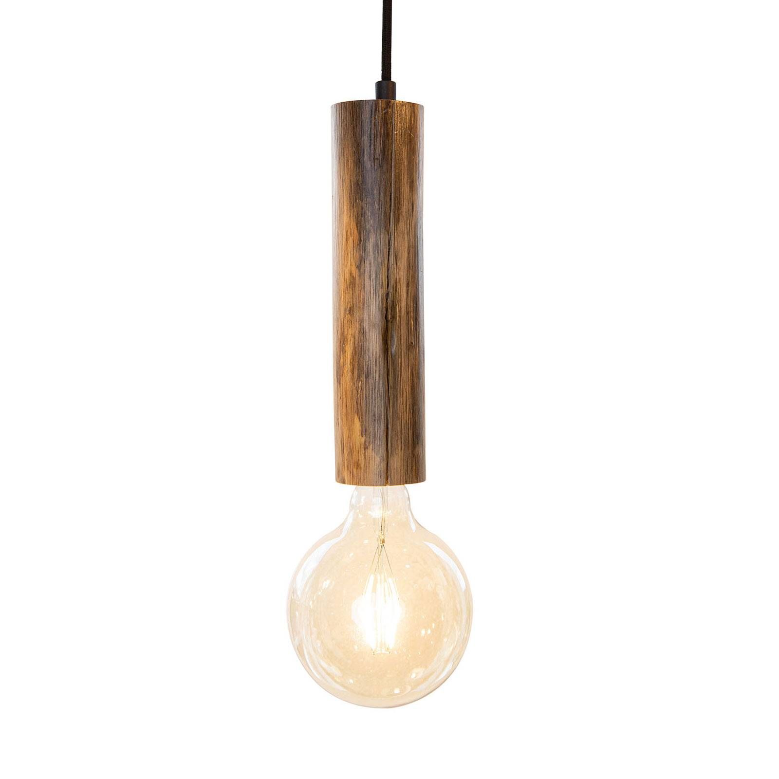 Nino Leuchten Závesná lampa Tronco, 1-pl., drevené kyvadlo 25 cm, Obývacia izba / jedáleň, eukalyptové drevo, kov, E27, 40W, K: 25cm
