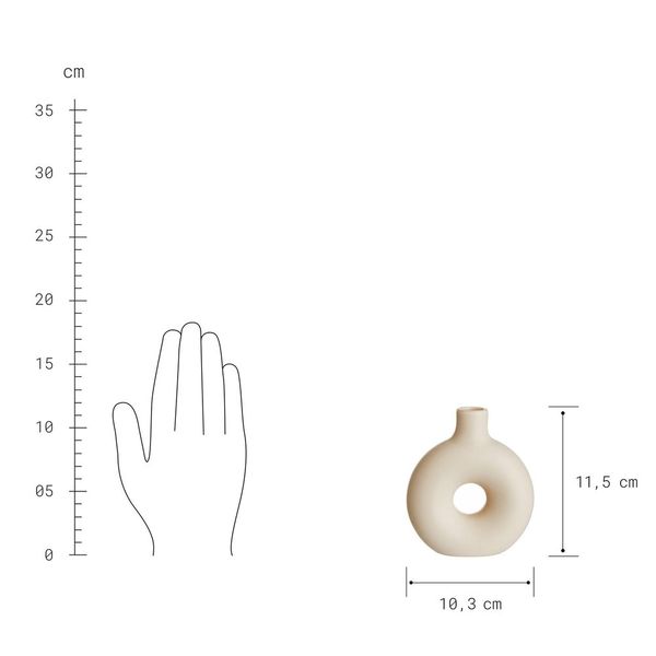 Butlers LOOPY Mini váza 12 cm - béžová
