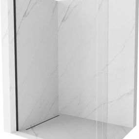 MEXEN/S - Kioto Sprchová zástena WALK-IN zaoblená 110 x 200 cm, transparent 8 mm, čierna 800-110-101-70-06