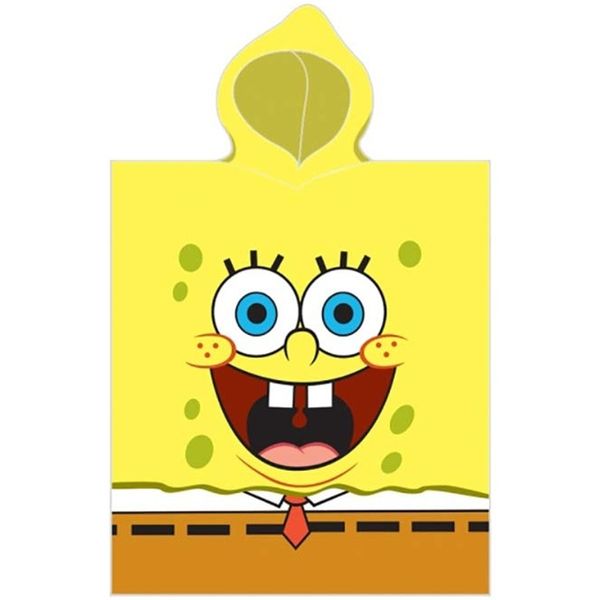 Carbotex · Detské plážové pončo - osuška s kapucňou SpongeBob - 100% bavlna - 50 x 115 cm