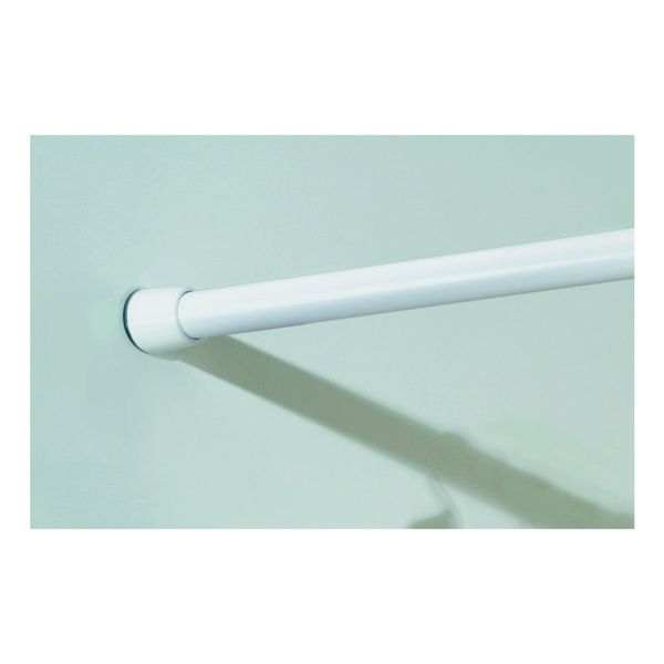 Biela tyč na sprchový záves s nastaviteľnou dĺžkou InterDesign, 198 - 275 cm