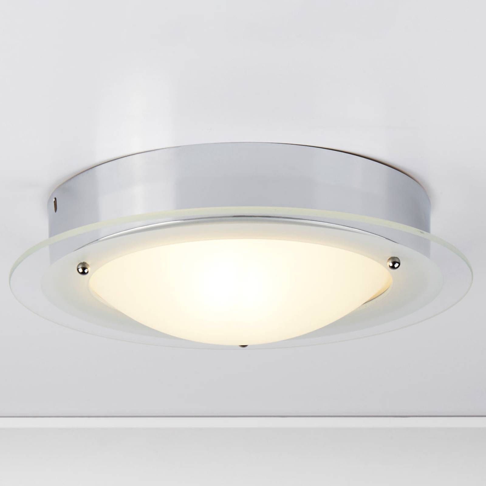 Searchlight Juna – stropné svietidlo do kúpeľne sklenený okraj, Kúpeľňa, sklo, kov, E14, 60W, K: 8cm