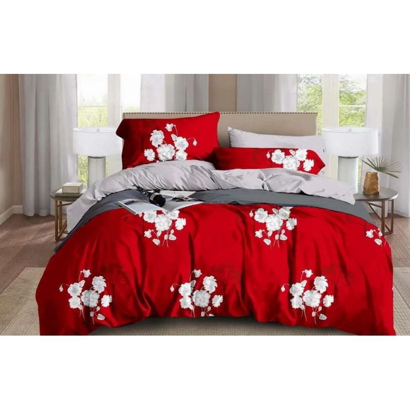 DomTextilu Obojstranné posteľné obliečky v červenej farbe 3 časti: 1ks 160 cmx200 + 2ks 70 cmx80 Červená 140x200 cm 28742-155162