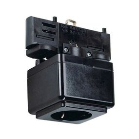 Interierový lištový systém SLV Lištová zásuvka pre tříok.lištu čierna 230V 145700