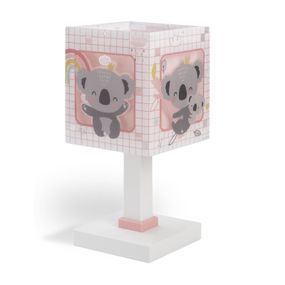 Dalber Detská stolná lampa Koala, ružová, Detská izba, plast, E14, 40W, P: 13.5 cm, L: 13.5 cm, K: 29cm