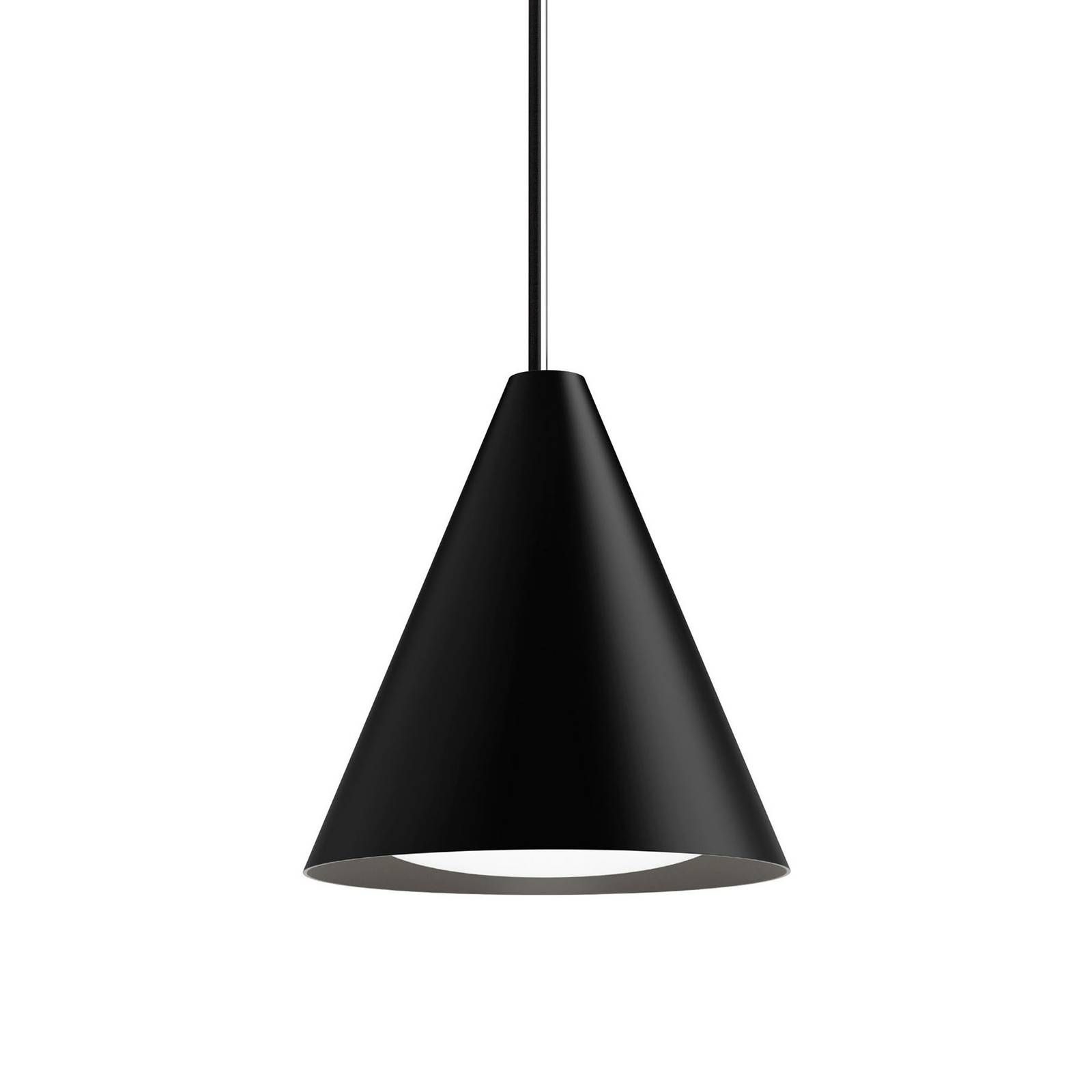 Louis Poulsen Keglen závesné LED 25cm čierne, Obývacia izba / jedáleň, hliník, polykarbonát, 8W, K: 27cm