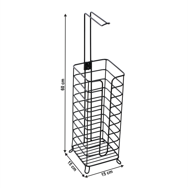 Stojan na toaletný papier, kov/čierna, JANOS