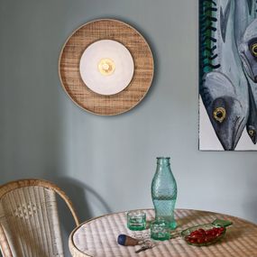 MARKET SET Portinatx nástenné svetlo biela Ø 50 cm, Obývacia izba / jedáleň, kov, lyko, keramika, E27, 60W