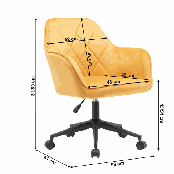 Kancelárske kreslo, Velvet látka žltá/čierna, SORILA NEW