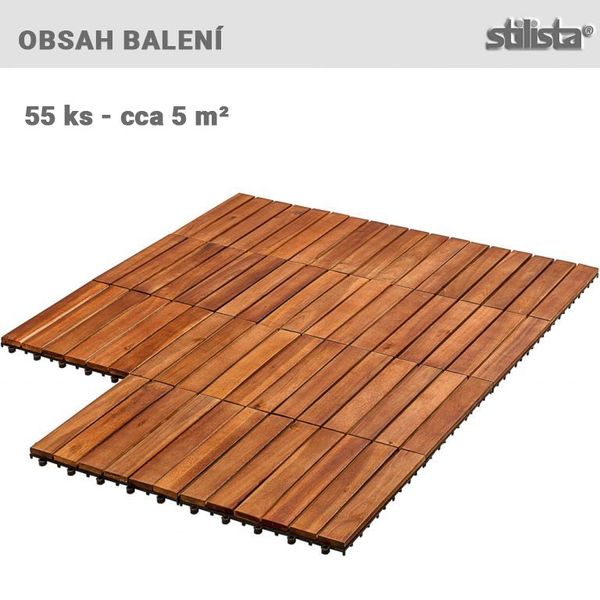 STILISTA drevené dlaždice, klasik, agát, 5 m², 55 ks