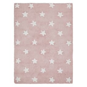 Lorena Canals koberce Ručne tkaný kusový koberec Stars Pink-White - 120x160 cm
