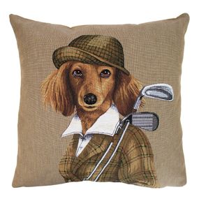 Gobelínový vankúš Pes golfista - 45*45*15 cm