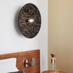 MARKET SET Gatsby nástenné kumo čierna Ø 60 cm, Obývacia izba / jedáleň, kov, textil, E27, 60W