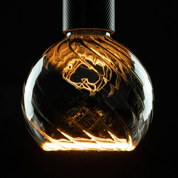 Segula SEGULA LED floating globe G125 E27 6W twist dymová, sklo, kov, E27, 6W, P: 16.5 cm